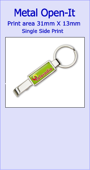 Metal Open-It   Print area 31mm X 13mm  Single Side Print